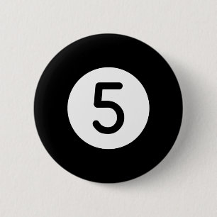 Orange Pool Ll Number Five Billiards Snooker Billa 2 Inch Round Button