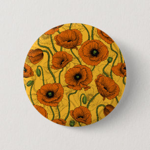 Orange Poppies 2 Inch Round Button