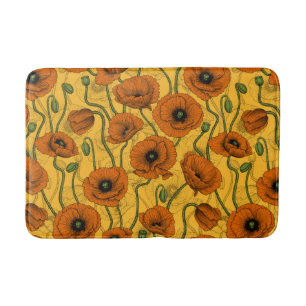 Orange Poppies Bath Mat