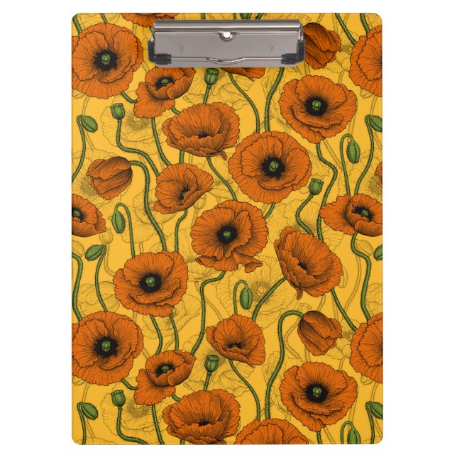 Orange Poppies Clipboard (Front)
