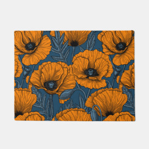 Orange poppies doormat