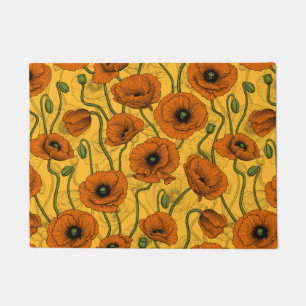Orange Poppies Doormat