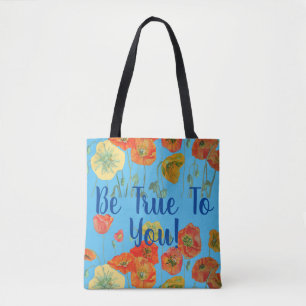 Orange Poppies Floral Soyez Vrai Pour Vous Sac fou