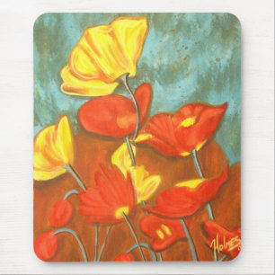 Orange Poppies Mouse Pad