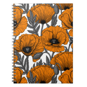 Orange poppies notebook