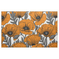 Orange poppies on white