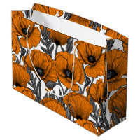 Orange poppies on white
