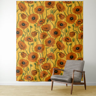 Orange Poppies Tapestry
