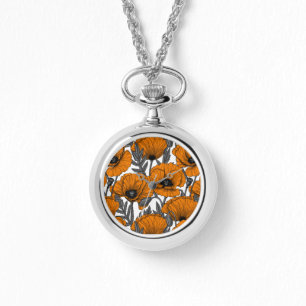 Orange poppies watch