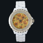 Orange Poppies Watch<br><div class="desc">Poppy flowers, hand-painted in Photoshop, seamless pattern.</div>