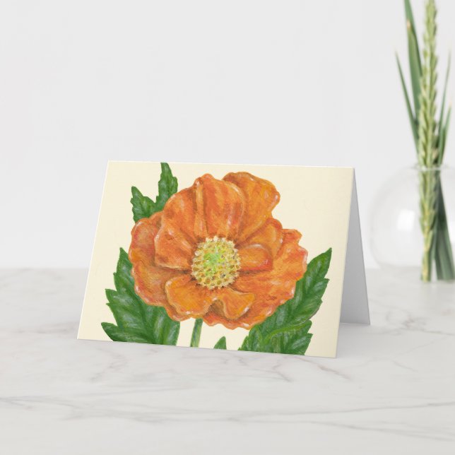 Orange Poppy card (Front)