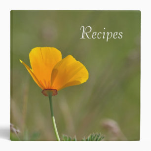 Orange Poppy Floral Binder