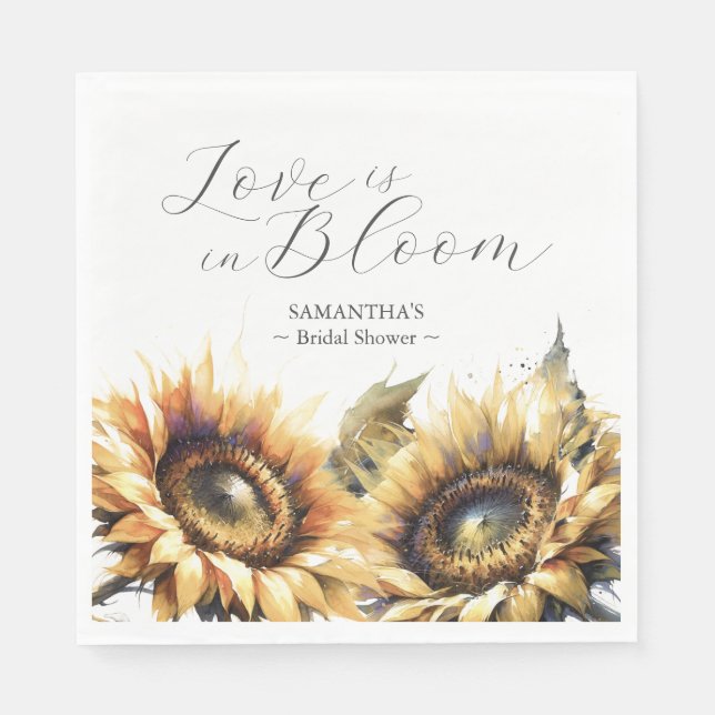 Orange Poppy Flowers Bridal Shower Napkins (Front)