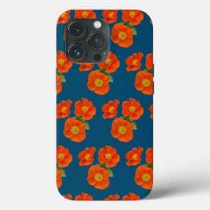 Orange Poppy Flowers iPhone 13 Pro Case