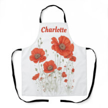 Orange Poppy Flowers Personalized