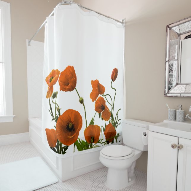 Orange Poppy Flowers Watercolor Floral Patterns (In Situ)
