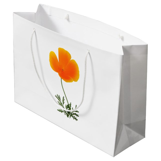 orange poppy large gift bag (Back Angled)