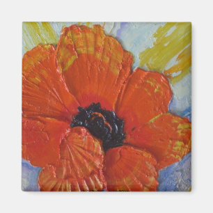 Orange Poppy Magnet