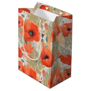 Orange Poppy Meadow Medium Gift Bag