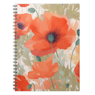 Orange Poppy Meadow Notebook