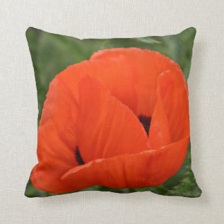 Orange Poppy Throw Pillow