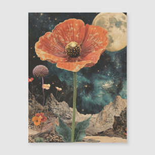 Orange Poppy Under Moonlight