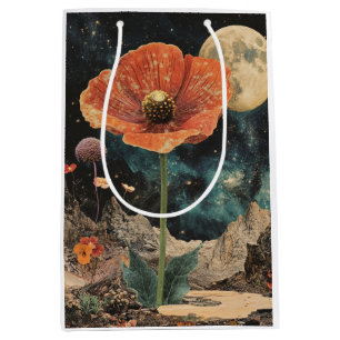 Orange Poppy Under Moonlight Medium Gift Bag