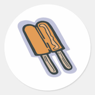 Orange Popsicle Classic Round Sticker