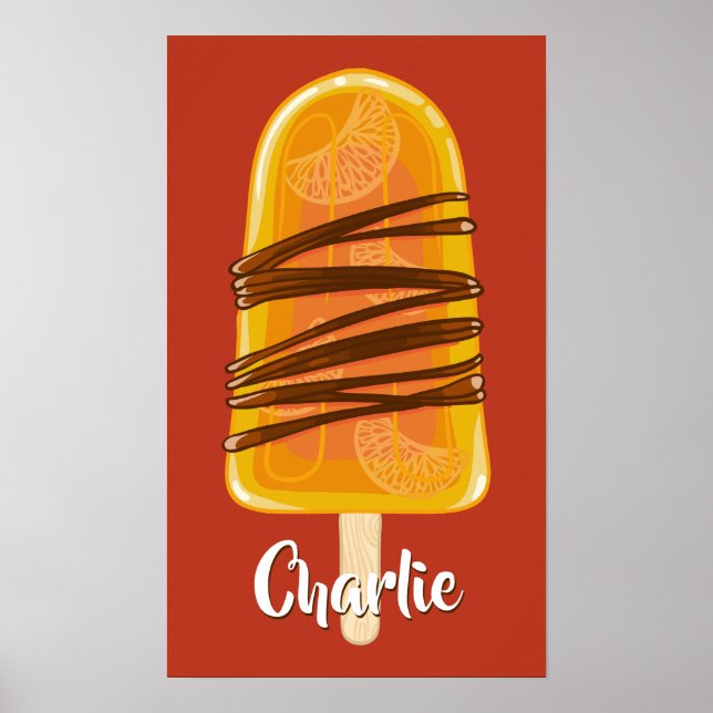 Orange Popsicle custom name poster (Front)