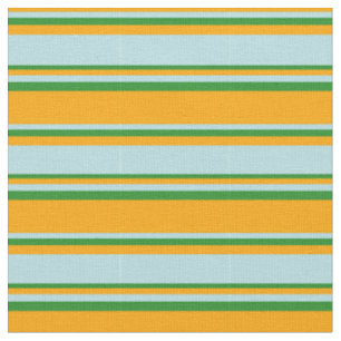 Orange, Powder Blue & Forest Green Coloured Lines Fabric