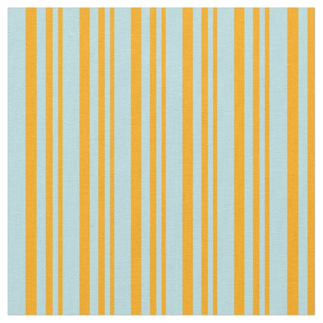 Orange & Powder Blue Lined Pattern Fabric (Close Up)