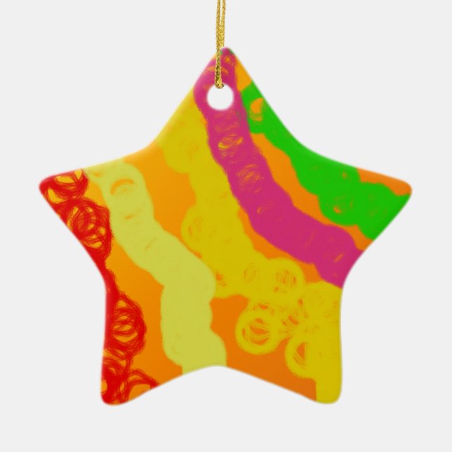 orange powerful ceramic ornament (Front)