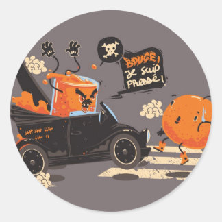 Orange pressée classic round sticker