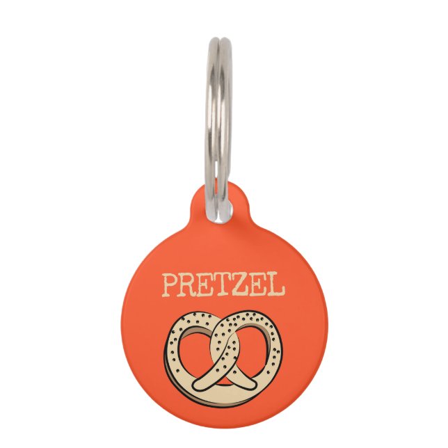 Orange Pretzel Pet Tag (Front)