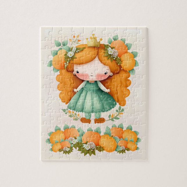 Orange princess jigsaw puzzle (Vertical)
