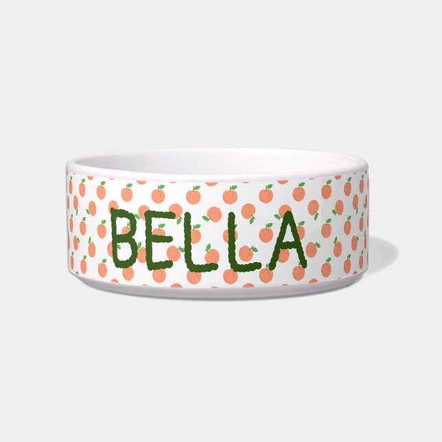 Orange Print Cute Pet Bowl (Front)