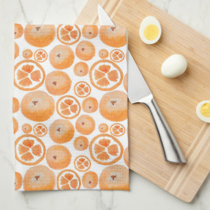 Orange Print Tea Towel