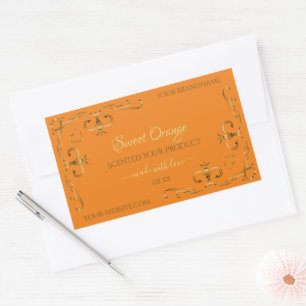 Orange Product Labels Gold Ornate Corner Borders