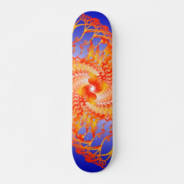 Orange Psychedelic Spirals: Skateboard (Front)