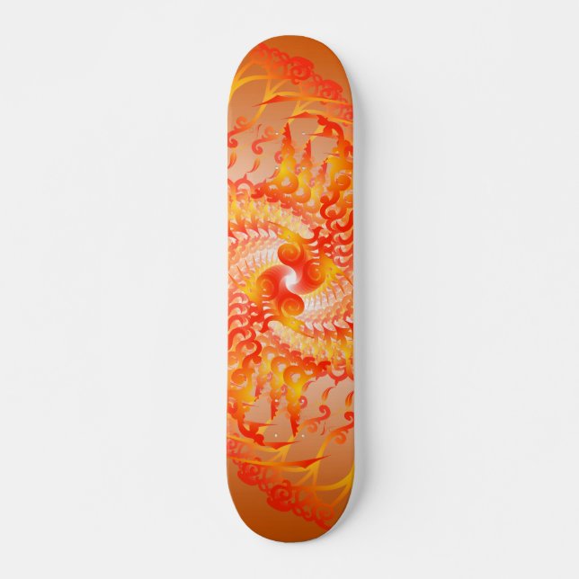 Orange Psychedelic Spirals: Skateboard (Front)