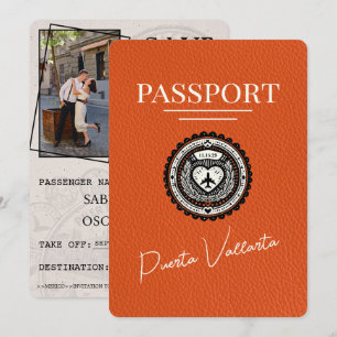 Orange Puerta Vallarta Passport Save The Date