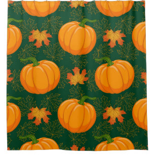 Orange Pumpkin Autumn Leaves Pattern