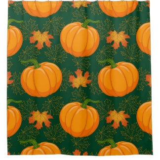 Orange Pumpkin Autumn Leaves Pattern