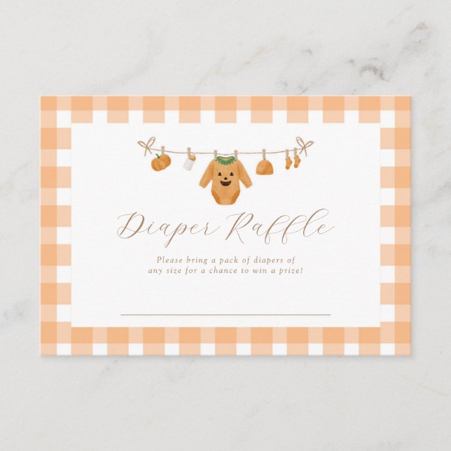 Orange Pumpkin Baby Raffle Enclosure Card 3.5x5 (Front)