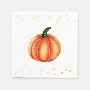 Orange Pumpkin   Baby Shower   Polka Dots Napkin
