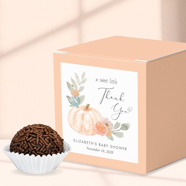 Orange Pumpkin Baby Shower Thank You Favor Box (Creator Uploaded)