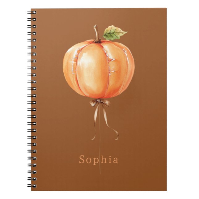 Orange Pumpkin Balloon Notebook (Front)