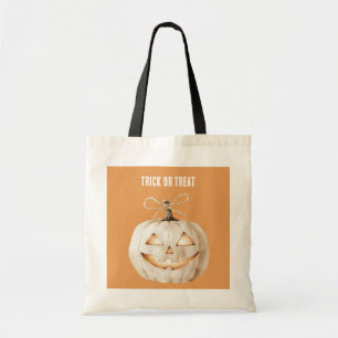 Orange Pumpkin Bones Tote Bag