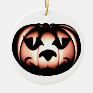 Orange Pumpkin Ceramic Ornament