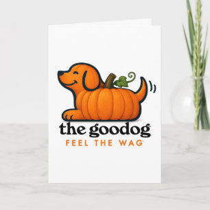 Orange Pumpkin Cute Fall Dog Card